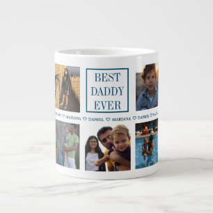 Custom Daddy Father's Day Photo Collage Large Coffee Mug