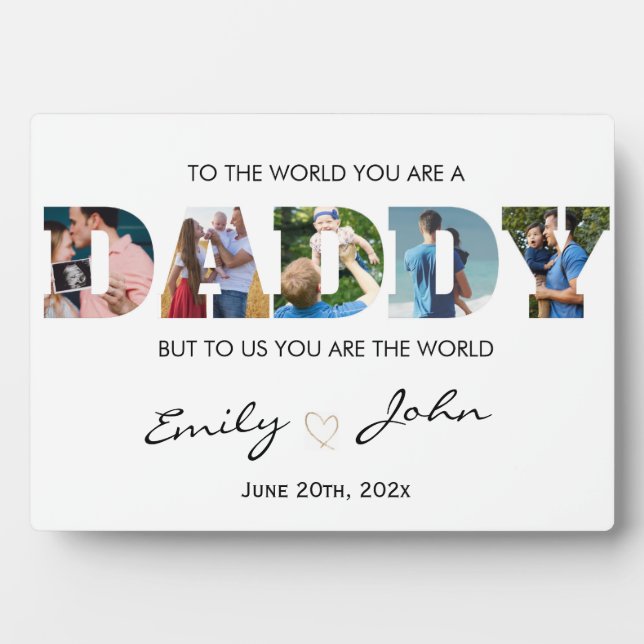  Custom Daddy Father's Day Photo Collage Plaque (Front)