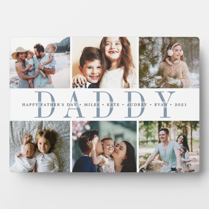 Custom Daddy Father's Day Photo Collage Plaque | Zazzle.com.au