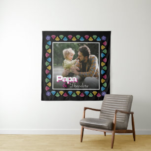 Custom Daddy & Kid Photo Keepsake – Personalised Tapestry