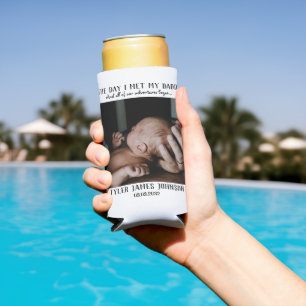 Custom Daddy Photo First Father's Day Seltzer Can Cooler