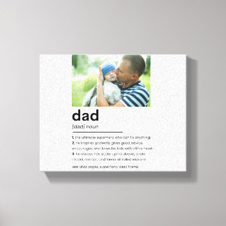 Custom Daddy Photo Gift, Dad Definition Canvas Print