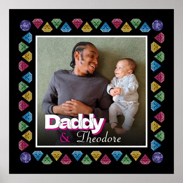 Custom Daddy & Son Photo Keepsake – Personalised Poster (Front)