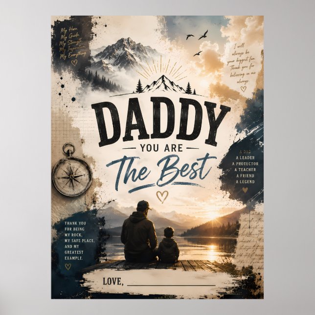 Custom Daddy You Are The Best Poster (Front)