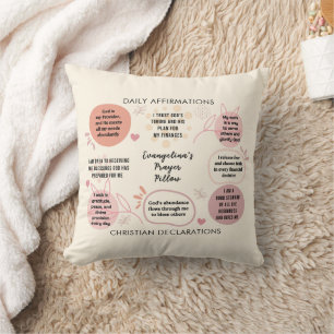 Custom Daily Affirmations Christian Bible Verse Cushion