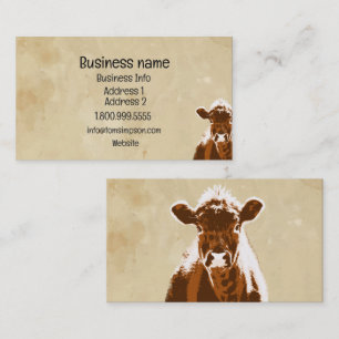 Custom Dairy Farm Cow or Organic Beef Business Card