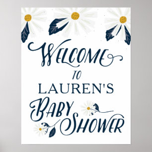 Custom Daisy Baby Shower Welcome Poster
