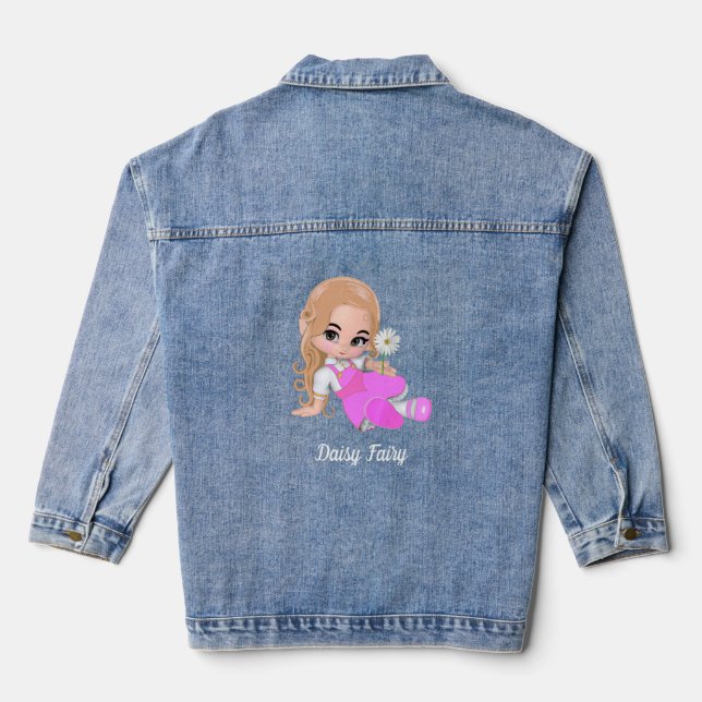Custom Daisy Fairy Denim Jacket (Back)