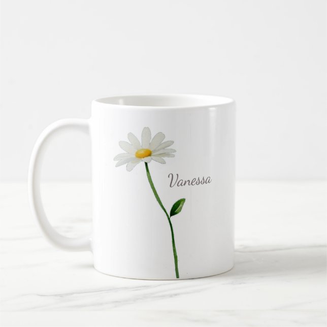 custom daisy personalised chic coffee mug (Left)