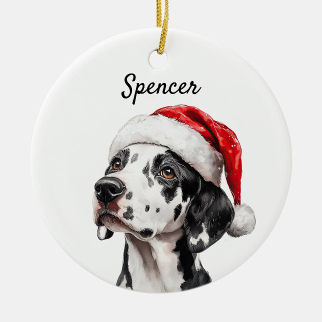 Custom Dalmatian Dog  Ceramic Ornament (Front)