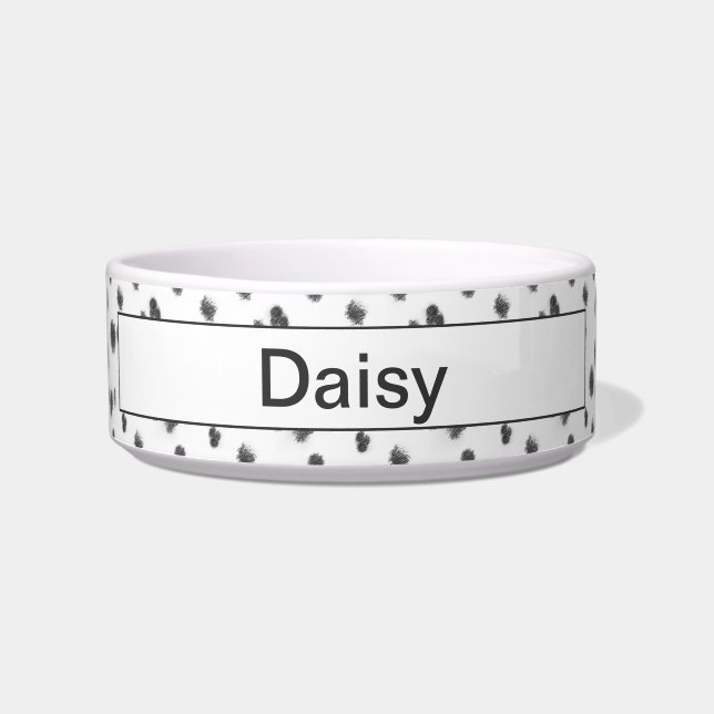 Custom Dalmatian Fur Pet Bowl (Front)