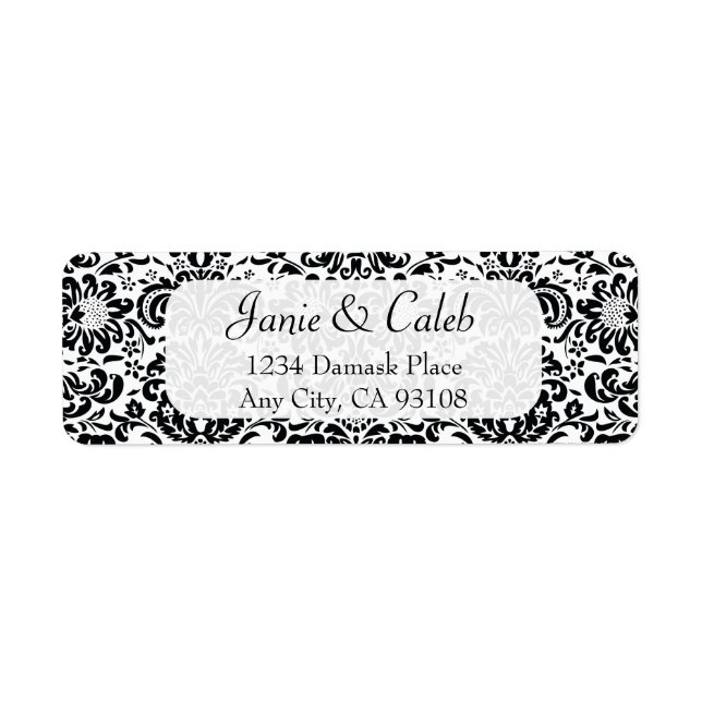 Custom Damask Return Address Labels (Front)