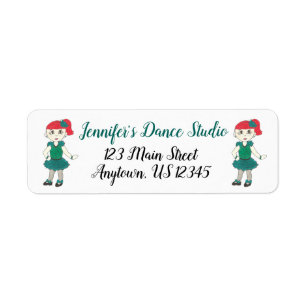 Custom Dance School Studio Teacher Tap Dancer Teal Return Address Label