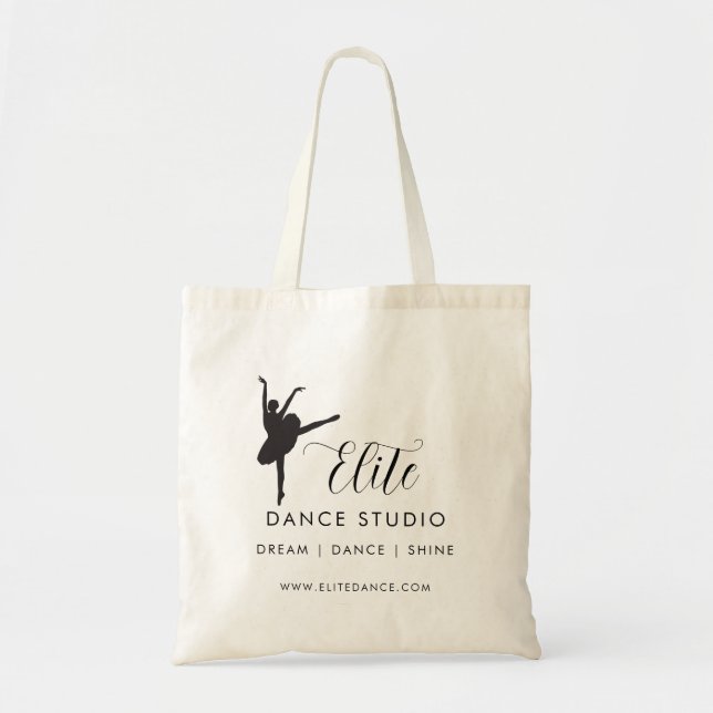 Custom Dance Studio Logo Personalised Team Gift Tote Bag (Front)