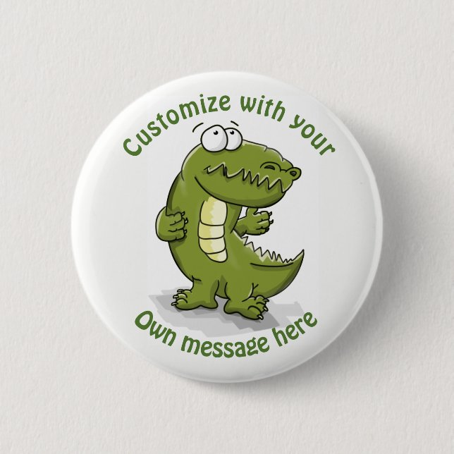 Custom Dancing Crocodile Cartoon 6 Cm Round Badge (Front)