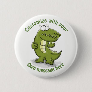 Custom Dancing Crocodile Cartoon 6 Cm Round Badge