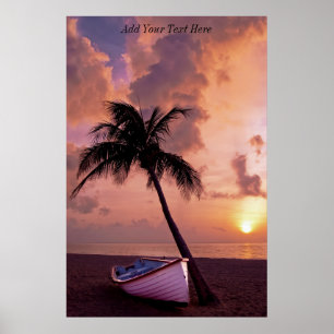 Custom Dark Beach Sunset Poster