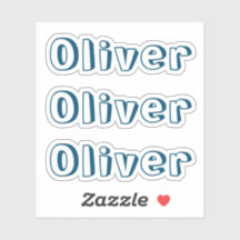 Custom Dark Blue Kids Name Sticker
