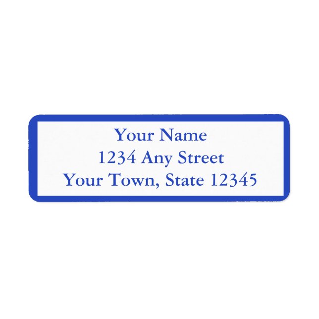 Custom Dark Blue Pre-Printed Address Labels (Front)