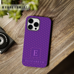 Custom Dark Deep Blue Lavender Purple Polka Dot Case-Mate iPhone 14 Pro Max Case
