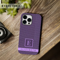 Custom Dark Deep Vivid Purple White Polka Dot