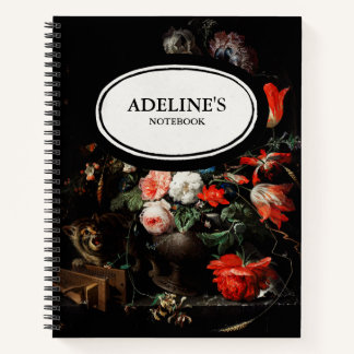 Custom Dark Floral Notebook