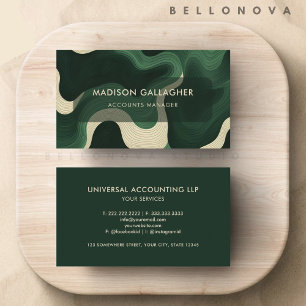 Custom Dark Green Aesthetic Professional Business Card