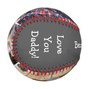 Custom Dark Grey Best Dad Ever 3 Photo Baseball