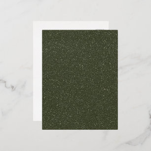 Custom Dark Moss Glitter Foil Invitation Postcard