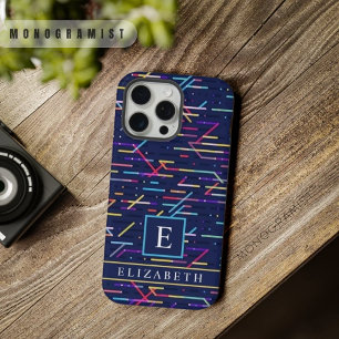 Custom Dark Navy Blue Abstract Pattern iPhone 15 Pro Max Case