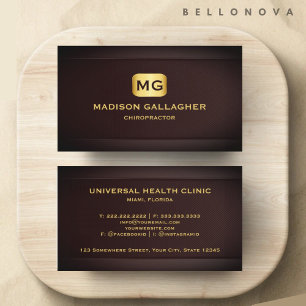 Custom Dark Red Maroon Gold Healthcare Business Card