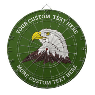 Custom dart board with American eagle bird logo