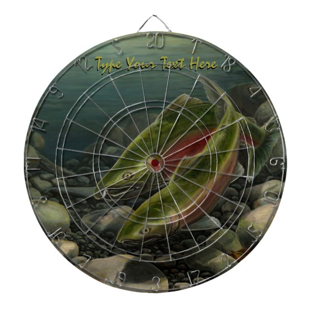 Custom Dartboard Gone Fishing Salmon Dartboard (Front)