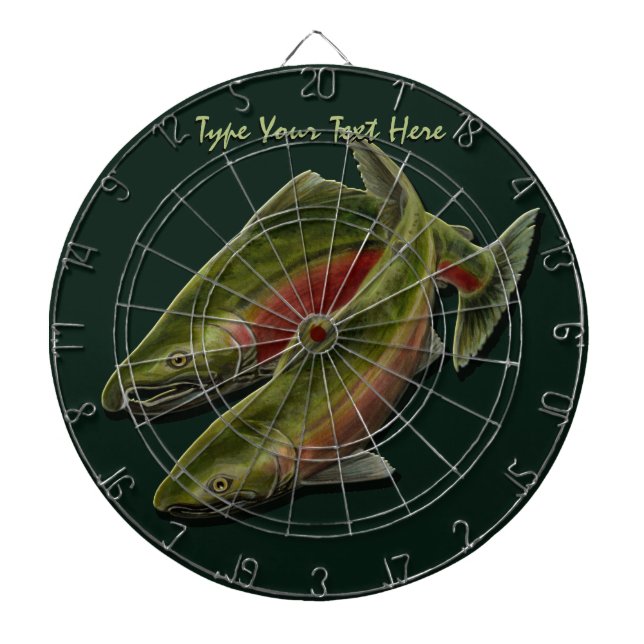 Custom Dartboard Gone Fishing Salmon Dartboard (Front)
