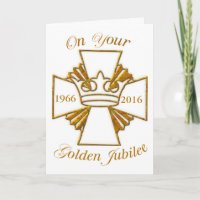 Custom Date Golden Jubilee Congratulations, Gold C