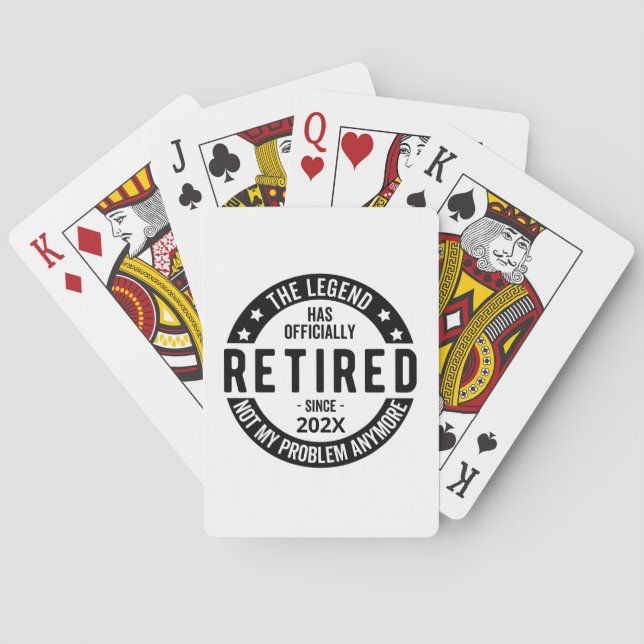 Custom Date The Legend Has Officially Retired Playing Cards (Back)