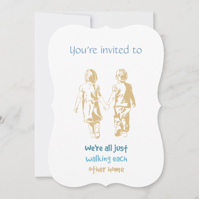 Custom Dated Anniversary Invite Hand in Hand (Front)