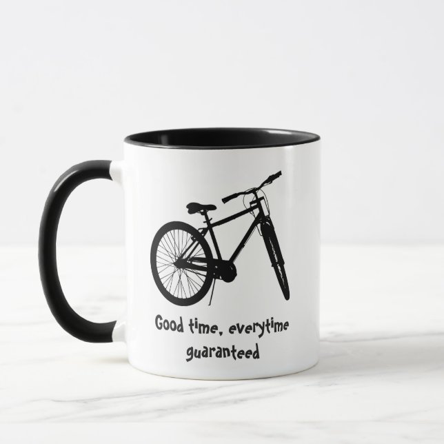 Custom Dated Christmas Mountain Biking Quote  Mug (Left)