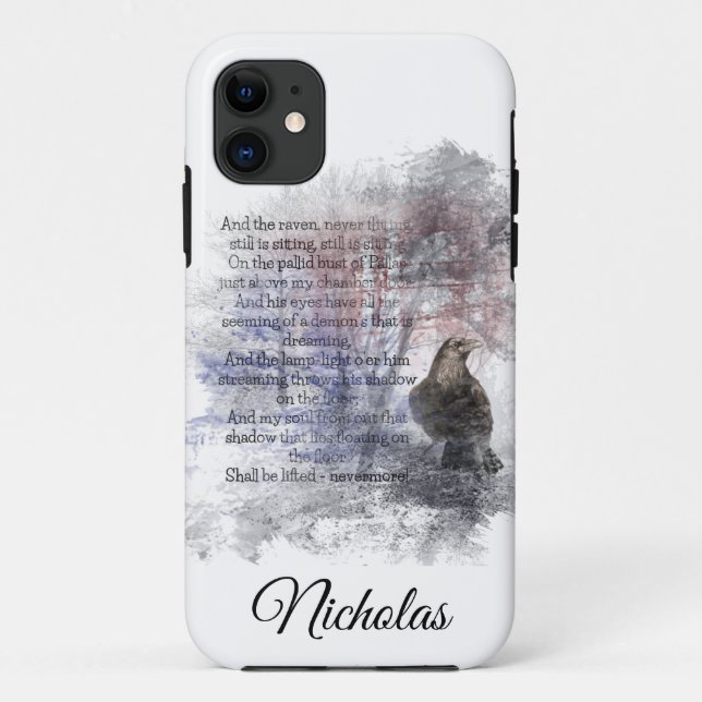 Custom Dated Edgar Allan Poe The Raven  Customise Case-Mate iPhone Case (Back)