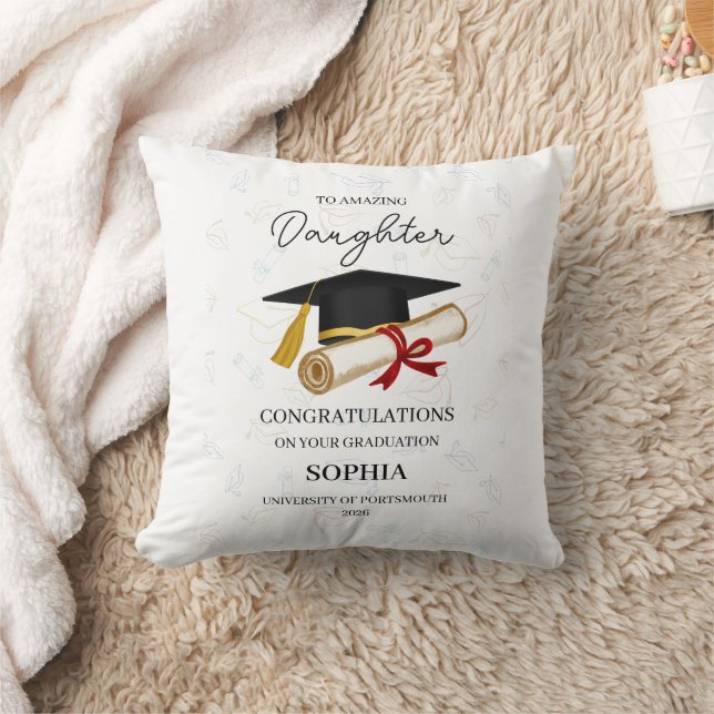 Custom Daughter Graduation Keepsake Name Year Cushion (Blanket)