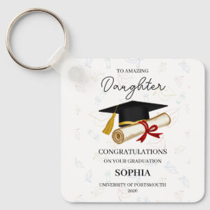 Custom Daughter Graduation Keepsake Name Year Key Ring