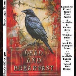 Custom “Dead and Breakfast” Spooky Raven Art ET3L Tissue Paper