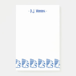 Custom Deco Blue Racing Sailboats Sticky Notes
