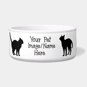 Custom Decorated Cat Photo Pet Cat Food Bowl