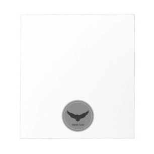 Custom deep dark gray simple clean eagle notepad