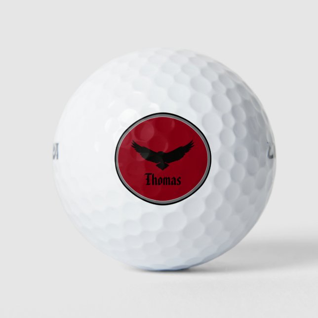 Custom deep dark grey simple clean eagle  golf balls (Front)