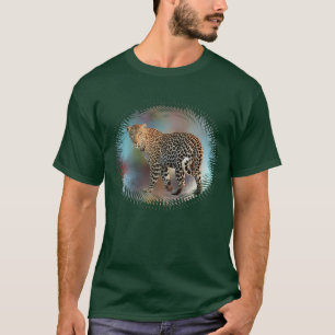 Custom Deep Forest Green Trendy Leopard T-Shirt