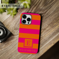 Custom Deep Pink Orange Colour Stripes