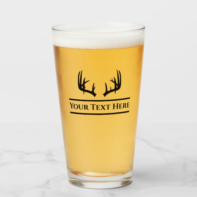 Custom Deer Hunting Beer Glass Tumblr (Front Filled)
