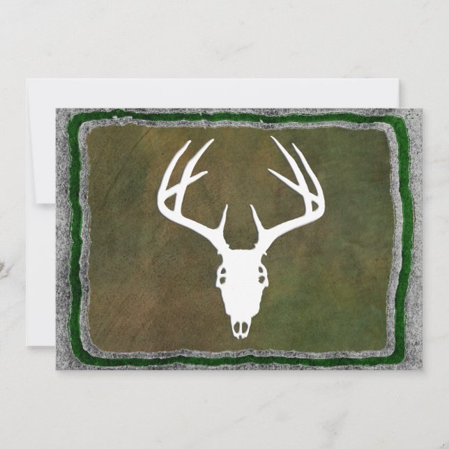 Custom Deer Hunting Skull Invitation (Front)